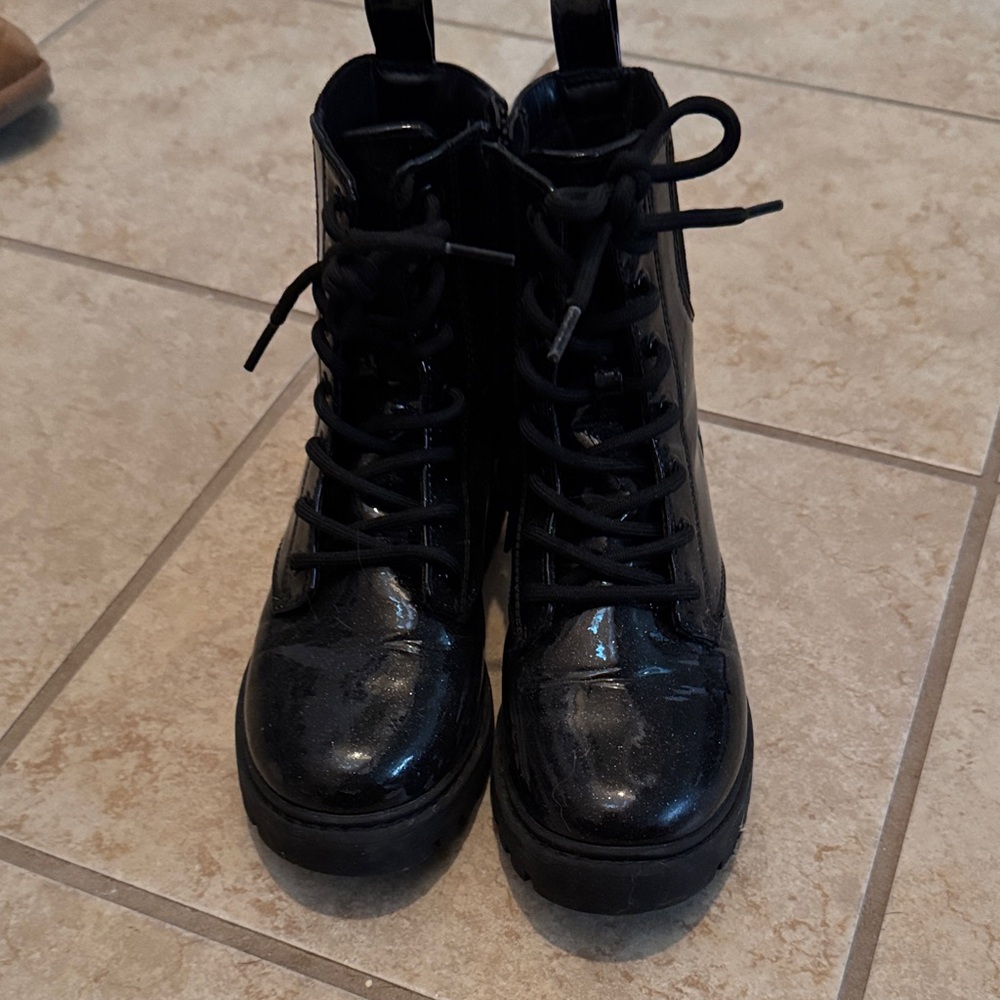 Art Class Black Kids Lace-Up Boots